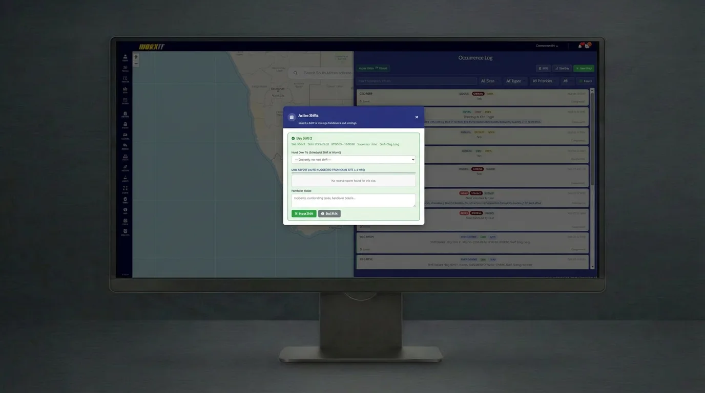 Shifts dashboard - security guard shift management south africa