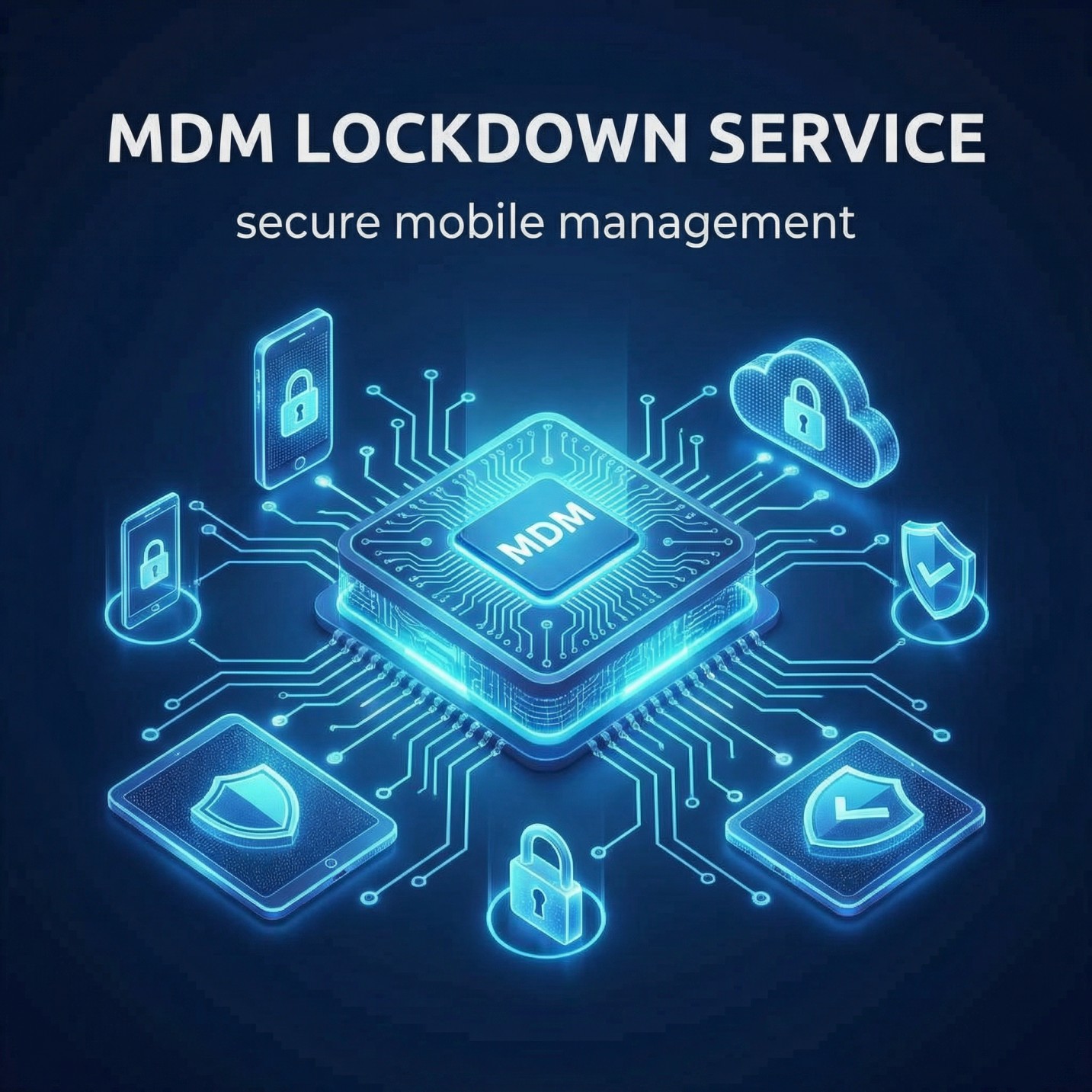 Mobile Device Management and Lockdown service for secure device control and enterprise security
