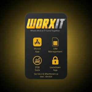 Worxit software bundle including 2GB data, lockdown software, and service and maintenance for workforce and device management.