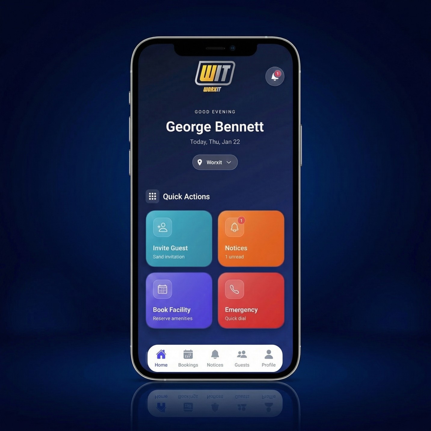 WorxIt VMS License digital badge featuring a stylized icon for visitor management. Text highlights "Visitor Access Control" and "SADL Scan Integration" on a professional dark background.